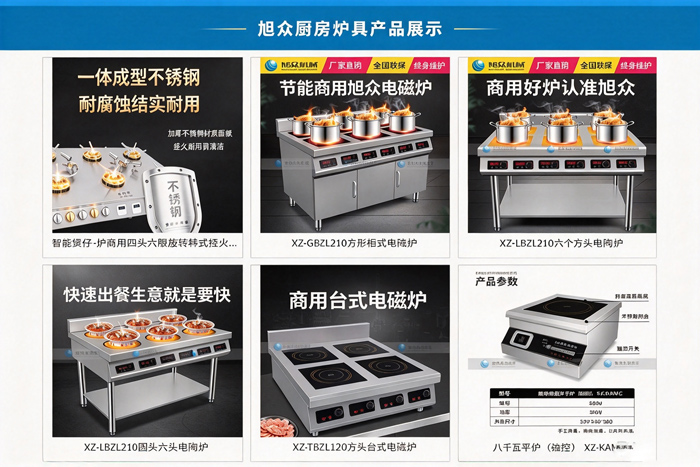 旭众商用多头电磁炉,节能商用炉具