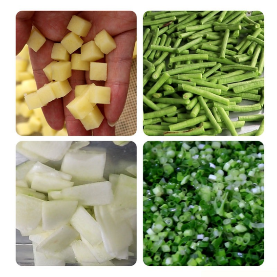土豆丁、豆角段、萝卜片、葱花，切片切丝切丁切段都能做.png