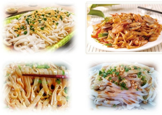 出品实拍：蒜蓉蒸河粉、海鲜炒河粉、干捞河粉、葱油河粉，粉条洁白透亮、柔滑筋道.png