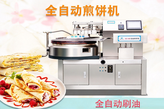 全自动煎饼机实际做出的煎饼,成品金黄均匀